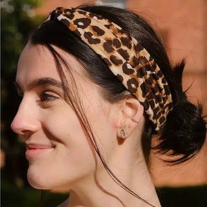 Boho Style Cross Knotted Headband Leopard Print
